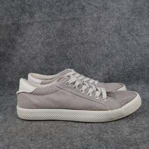 Canvas Casuals Shoes Womens Small 6 Sneakers Lace Up Walking Flat Comfort Grey